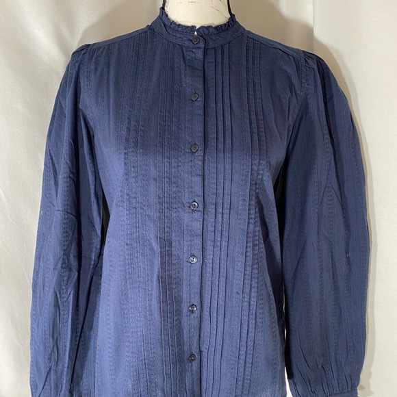 Lucky Brand Jeans Woman's Hi-Neck Long Sleeve Blouse Sz M - Picture 2 of 11